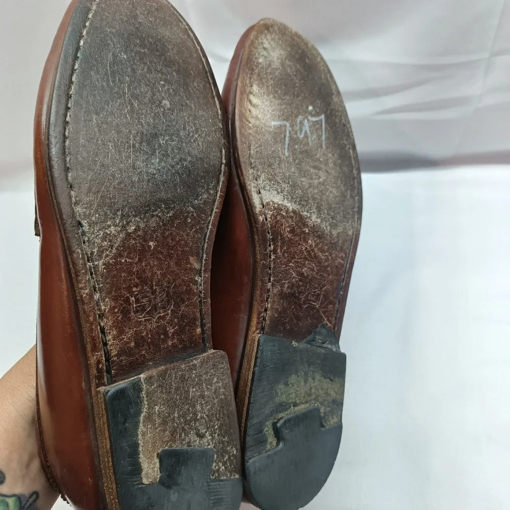 Cole Haan City Mens Brown Leather Tassel Loafers Shoes Size 9D Flex Causal